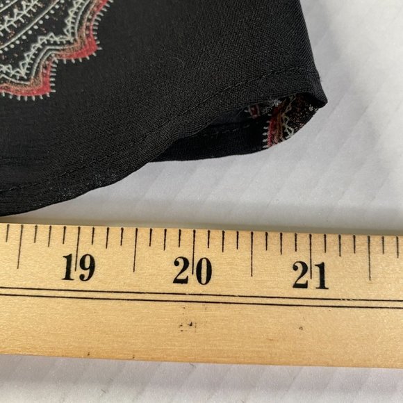 Emma James Womens Black Paisley Print Button-Down Collared Blouse Size 12 Office - Picture 8 of 9